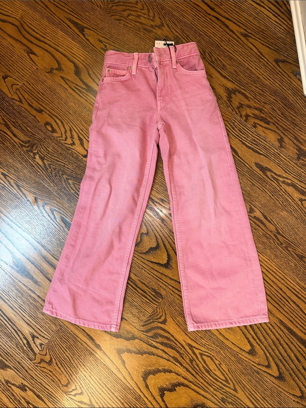 Zara Pink Wide-Leg High-Rise Jeans